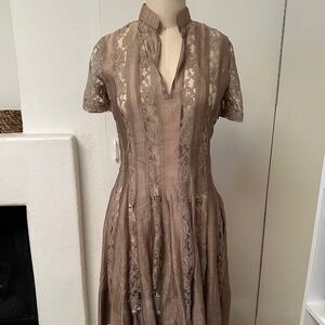 Chan Luu Dress Lace Inserts. Silk/Cotton. Tan